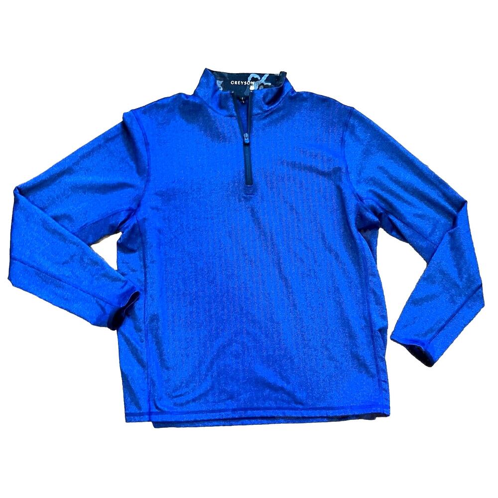 Greyson Men's 1/4 Zip Long Sleeve Athletic Casual Top, Maltese Blue, Size M